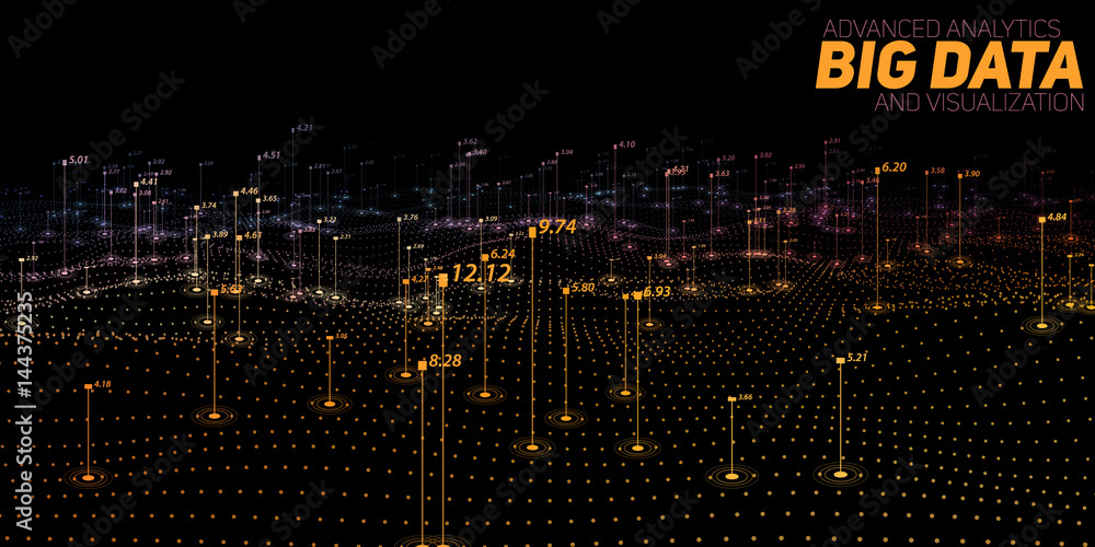 Poster big data colorful visualization. futuristic infographic. information aesthetic design. visual data c