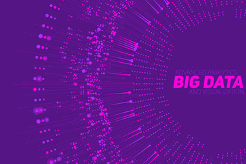 Big data circular violet visualization. Futuristic infographic. Information aesthetic design. Visual data complexity. Complex data threads graphic visualization. Social network. Abstract data graph