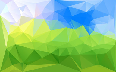Obraz premium Horizontal green blue lowpoly vector background