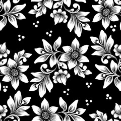 Vector flower seamless pattern element. Elegant texture for backgrounds. Classical luxury old fashioned floral ornament, seamless texture for wallpapers, textile, wrapping.