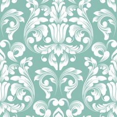Vector damask seamless pattern element. Classical luxury old fashioned damask ornament, royal victorian seamless texture for wallpapers, textile, wrapping. Exquisite floral baroque template.