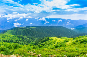 View of the Caucasus mountains around Krasnaya Polyana