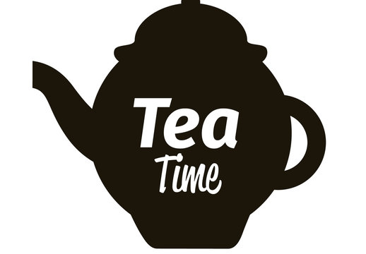 Black and White Tea Label Vintage Icon Set