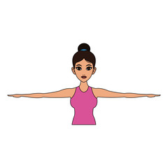 pretty woman doing yoga yogi icon image vector illustration design 