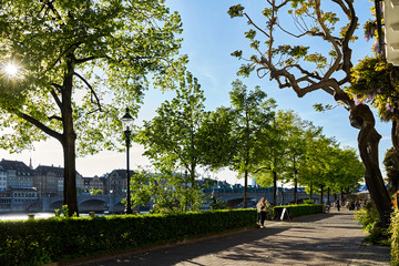Fototapeta premium Rheinpromenade in Basel