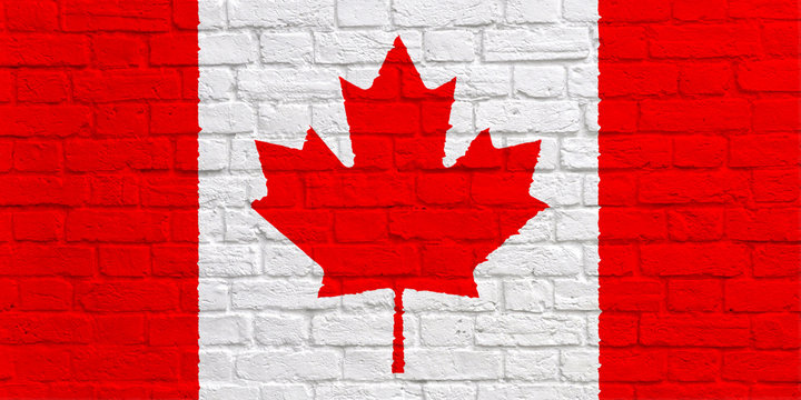 Flag of Canada with wall texture 