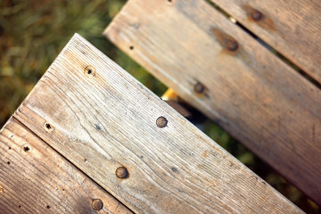 Grunge background - details of old wooden steps elements