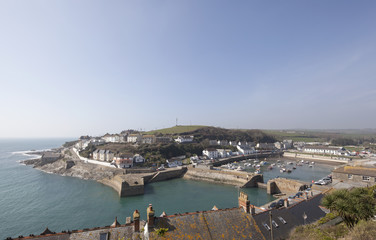 View of the Cornish fishing village of Porthleven