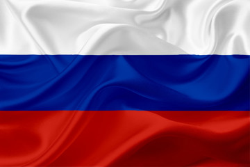 Waving flag of Russia with fabric texture