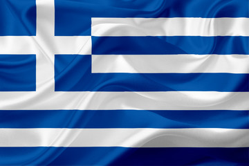 Waving flag of Greece with fabric texture