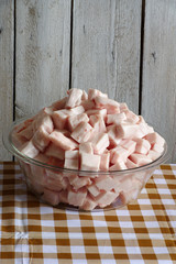 chopped pork lard 
