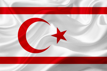 Waving flag of Northern Cyprus with fabric texture