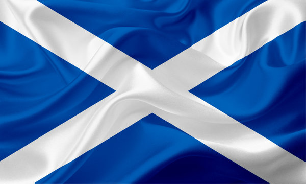 Waving flag of Scotland with fabric texture