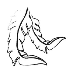 single tropical leaf icon image vector illustration design 