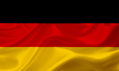 Waving flag of Germany with fabric texture