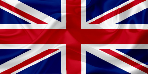 Waving flag of Great Britain with fabric texture
