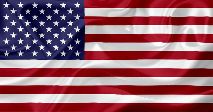 Flag of United States of America with fabric texture