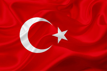 Flag of Turkey with fabric texture