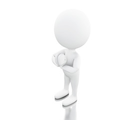 3d Withe people doing yoga exercise