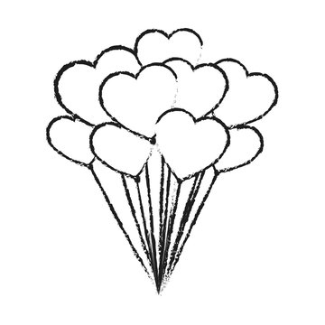 heart shaped balloons icon image vector illustration design 