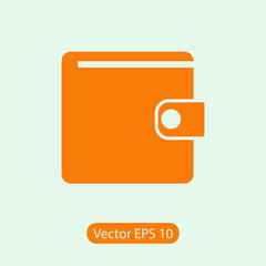 wallet icon, vector illustration. Flat design style