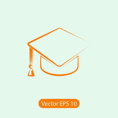 graduation cap  icon, vector illustration. Flat design style