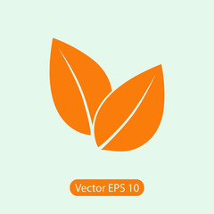 Leaf icon, vector illustration. Flat design style 