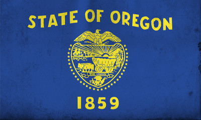 Flag of Oregon with an old, vintage style