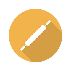 Rolling pin flat design long shadow icon