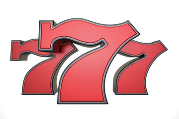 Fototapeta premium 777 jackpot symbol, 3D rendering