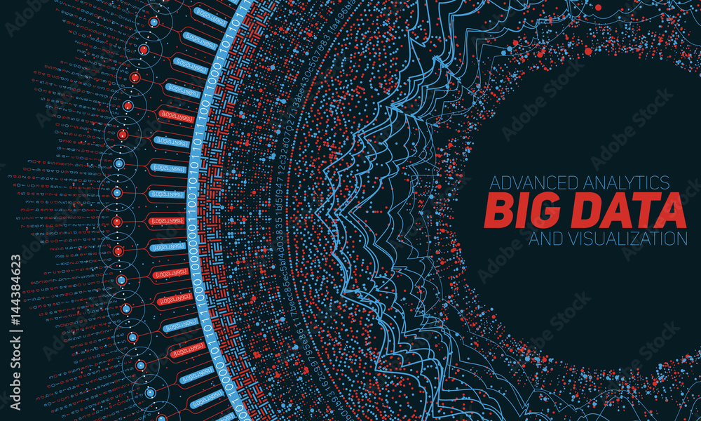 Poster big data circular visualization. futuristic infographic. information aesthetic design. visual data c