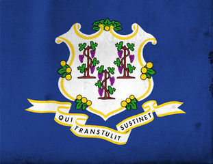 Flag of Connecticut with an old, vintage style