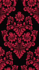 Vector damask seamless pattern element. Classical luxury old fashioned damask ornament, royal victorian seamless texture for wallpapers, textile, wrapping. Exquisite floral baroque template.