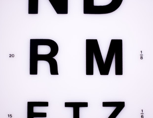 Optician eye test chart