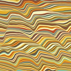 Vector striped background. Abstract color waves. Sound wave oscillation. Funky curled lines. Elegant wavy texture. Surface distortion. Colorful background.