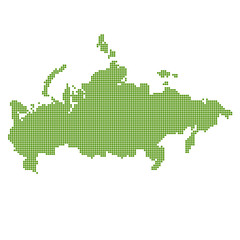 Green russia map dotted