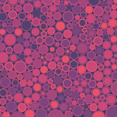 Colorful geometric background with circles. Vector retro illustration. Polka dot background. Random sized dots packed together.