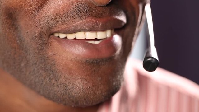 Call Center Advises. The call center operator conducts consultations. He answers questions from clients.This video was shot using Canon 5d Mark 3.
