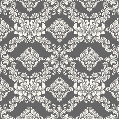 Vector damask seamless pattern background. Classical luxury old fashioned damask ornament, royal victorian seamless texture for wallpapers, textile, wrapping. Exquisite floral baroque template.