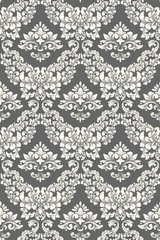 Vector damask seamless pattern background. Classical luxury old fashioned damask ornament, royal victorian seamless texture for wallpapers, textile, wrapping. Exquisite floral baroque template.