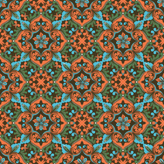 Zentangle seamless pattern background. Ethnic luxury old fashioned oriental ornament, royal seamless texture for wallpapers, textile, wrapping. Exquisite floral template.