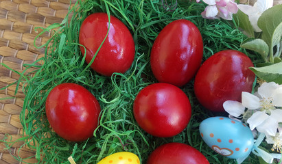 Painted easter eggs background