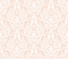 Vector damask seamless pattern background. Classical luxury old fashioned damask ornament, royal victorian seamless texture for wallpapers, textile, wrapping. Exquisite floral baroque template.