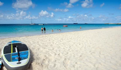 Crédence de cuisine en verre imprimé Plage tropicale Bridgetown, Barbados - Tropical island - Caribbean sea - Brownes beach - Surf at Carlisle bay