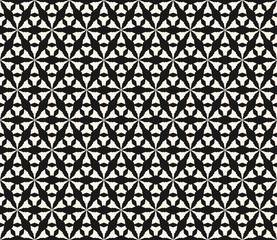 Vector monochrome seamless pattern, geometric texture, black & white simple abstract angles figures, repeat tiles, triangular grid. Modern symmetric background. Design for prints, decor, digital, web