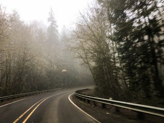 Right Turn on Country Highway in Oregon