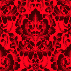 Vector damask seamless pattern element. Classical luxury old fashioned damask ornament, royal victorian seamless texture for wallpapers, textile, wrapping. Exquisite floral baroque template.