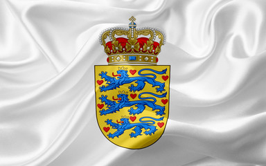 Coat of Arms of Denmark, with fabric texture