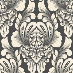 Vector damask seamless pattern element. Classical luxury old fashioned damask ornament, royal victorian seamless texture for wallpapers, textile, wrapping. Exquisite floral baroque template.