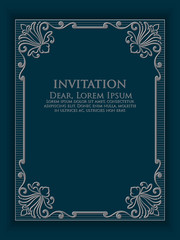 Vector invitation, cards with ethnic arabesque elements. Arabesque style design. Elegant floral abstract ornaments. Front and back side of card. Business cards. eps10